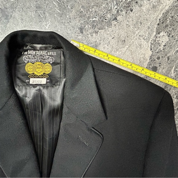 Genuine Montagnac & Fils Overcoat Sz 44/46 black - Picture 2 of 12